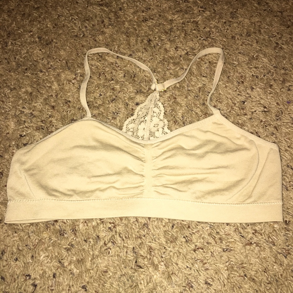 Lace back bra